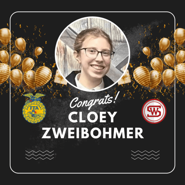 Congrats to Cloey Zweibohmer
